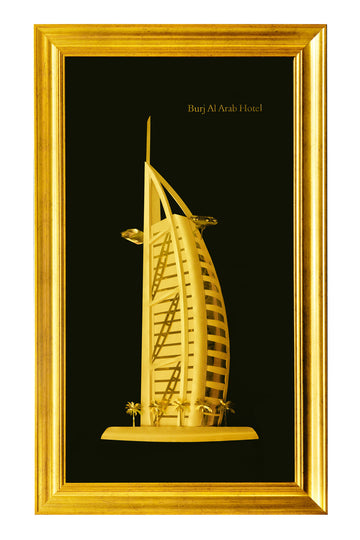 Burj Al Arab Hotel - Golden Wall Art