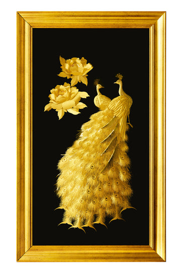 Golden Peacock Wall Art